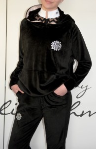 Black velour sweat set S/M